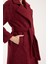 Bordo Buklet Kaşe Oversize Kaban 4