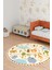 Dekoratif Yıkanabilir, Yuvarlak Kaymaz Tabanlı, Yuvarlak Çocuk Odası Halısı - WOOSOFTKECE037 3