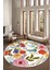 Dekoratif Yıkanabilir, Yuvarlak Kaymaz Tabanlı, Salon - Oturma Odası Halısı- FR69 1