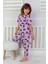 Desenli Kız Çocuk Kısa Kollu Pijama Takımı 2