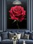 Yağlı Boya Kırmızı Gül Dekoratif Kanvas - Mdf Ahşap Tablo 4