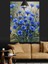 Mavi Peygamber Çiçekleri Dekoratif Kanvas - Mdf Ahşap Tablo 3