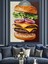 Soğan Halkalı Büyük Hamburger Dekoratif Kanvas - Mdf Ahşap Tablo 4