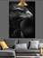 Siyah Beyaz Kartal Dekoratif Kanvas - Mdf Ahşap Tablo 4