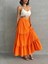 Fırfırlı Brodeli Astarlı Uzun Etek Turuncu S255047 1