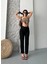 Mom Fit Enzim Taş Yıkama Jeans Pantolon Siyah D2006 2