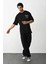 Unisex Baskılı Oversize T-Shirt - Siyah 3
