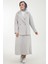 ARMİNE TREND Kaz Ayağı Desenli Ceket ve Etekli İkili Takım-Gri 23KT616 6