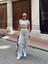 Crop Pantolon Biyeli Takım Gri 7