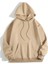 Erkek Düz Kapüşonlu Sweat - Bej 1