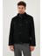 Slim Fit Ceket Yaka Astarlı Kaşe Kaban Erkek Kaban 58400347 6
