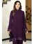 Umay Şifon Tesettür Takım Mor 2