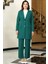 Parla Mono Yaka Tesettür Ceket Takım Zümrüt 1