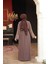 Nakış Işlemeli Kahverengi Tesettür Abaya 29114KH 3