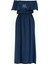 Lacivert Lastikli Koton Uzun Elbise 92178 8