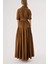 Devetüyü Büzgü Detaylı Uzun Gömlek Elbise 94577 4