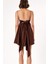 Kahve Askılı Mini Elbise 93911 4