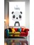 Çocuk Odası Kreş Be Happy Panda Ev Duvar Salon Güzellik Salonu Ofis Dükkan Dekarasyon Kanvas Tablo 1