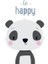 Çocuk Odası Kreş Be Happy Panda Ev Duvar Salon Güzellik Salonu Ofis Dükkan Dekarasyon Kanvas Tablo 2