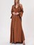 Kahve Kuşgözü Detaylı Içlikli Uzun Kaftan 94187 1