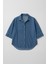 Kadın Rahat Kalıp Mavi Jean Gömlek 5