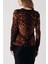 Leopar Bisiklet Yaka Leopar Desenli Yün Triko Kazak 28866 4