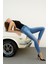 Kadın Skinny Fit Esnek Pantolon Mavi 5