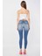 Kadın Skinny Fit Esnek Pantolon Mavi 9