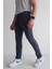 Erkek Beli Bağcıklı Slim Fit Slim Fit Cepli Düz Paça Baskılı Füme Eşofman Altı 1