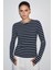 Parmak Geçmeli Çizgili Ribana Bluz 1