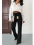 Kadın Yüksek Bel Wide Leg Jean Siyah - 616-2312 2