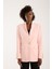 Pembe Salaş Kesim Düğme Detaylı Dokuma Blazer Ceket 6