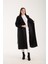 Siyah Kemerli Oversize Astarlı Trençkot 46159 8