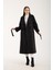 Siyah Kemerli Oversize Astarlı Trençkot 46159 11