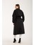 Siyah Kemerli Oversize Astarlı Trençkot 46159 15