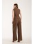 Kahverengi Kadın Dokuma Yelek-Pantolon Takım 10
