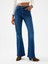 Flare Slim Fit Lacivert Kadın Jean Pantolon LF2040536 2