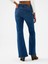 Flare Slim Fit Lacivert Kadın Jean Pantolon LF2040536 3