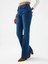 Flare Slim Fit Lacivert Kadın Jean Pantolon LF2040536 4