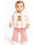Kız Bebek 3’lü Takım Yelekli Teddy Nakışlı Sweatshirt ve Fiyonklu Pantolon Lila (9-12-18-24 Ay) 10695P 4