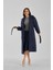 Lacivert Buklet Kaşe Oversize Kaban 9