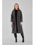 Antrasit Buklet Kaşe Oversize Kaban 10