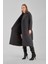 Antrasit Buklet Kaşe Oversize Kaban 12