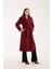 Bordo Buklet Kaşe Oversize Kaban 6