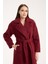 Bordo Buklet Kaşe Oversize Kaban 9