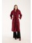 Bordo Buklet Kaşe Oversize Kaban 11