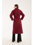 Bordo Buklet Kaşe Oversize Kaban 12