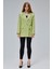 Açık Haki Regular Astarlı Kruvaze Kapama Dokuma Oversize Blazer Ceket 8