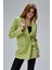Açık Haki Regular Astarlı Kruvaze Kapama Dokuma Oversize Blazer Ceket 13