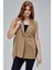 Kadın Koyu Haki Regular Astarlı Dokuma Yelek 11